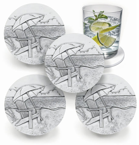 Beach Chair Drink Coasters