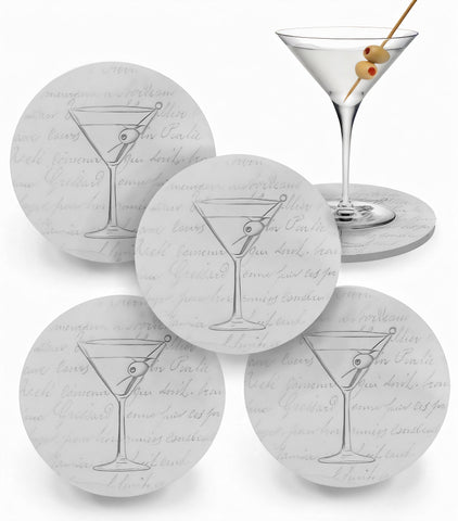 Martini Glass Drink Coasters