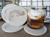 Bass Fish Drink Coasters