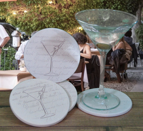 Martini Glass Drink Coasters