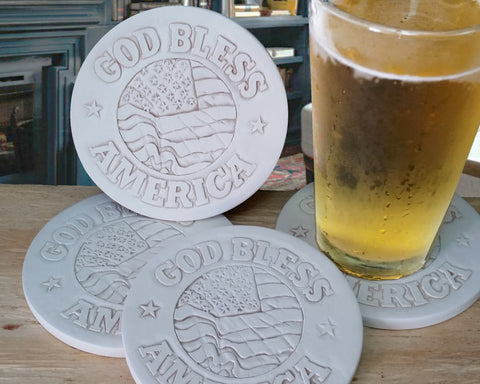 God Bless America Drink Coasters