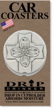Dogwood Cross Car Coasters