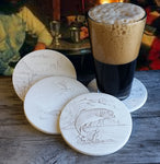 Fly Fishing Assorted Drink Coasters