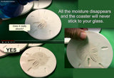 example of coaster absorbing water